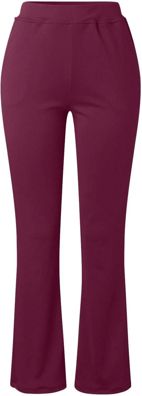 Work Pants for Women 2025 High Waist Stretch Soft Comfy Athletic Workout Yoga Pants Fashion Casual Business Trousers